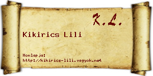 Kikirics Lili névjegykártya